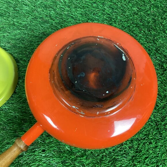 Vintage Mushroom Fondue Set Orange Green - Picture 12 of 16